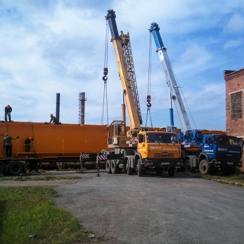 Работа двумя Автокранами 32 тонны КАМАЗ Галичанин